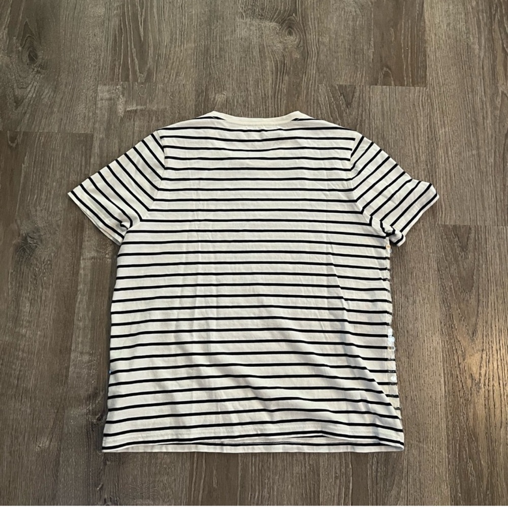 J. Crew White and Navy Striped Short Sleeve Tee - Picture 4 of 5